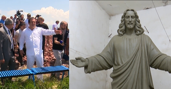 Տեսանյութ․ Քրիստոսի արձանի հիմքը դրվել է
