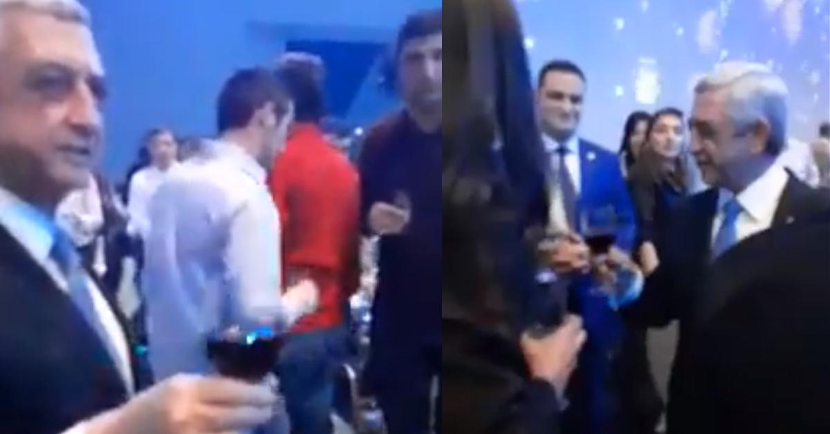 Երեկ ՀՀԿ-ի խնջույքին Սերժ Սարգսյանը կենացներ է խմում (տեսանյութ)